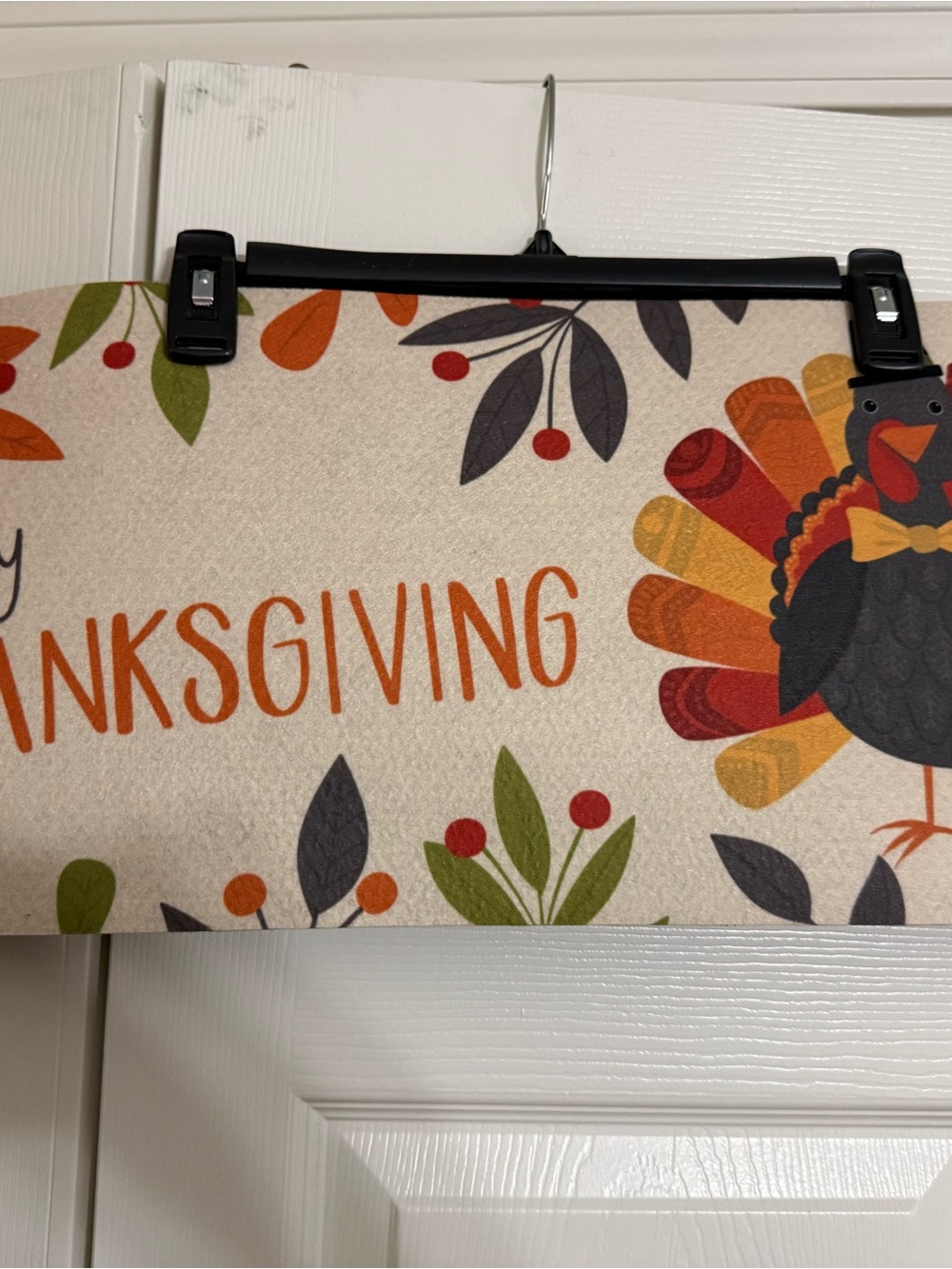 Thanksgiving Turkey Seasonal Door Mat - Cream, Orange, Green